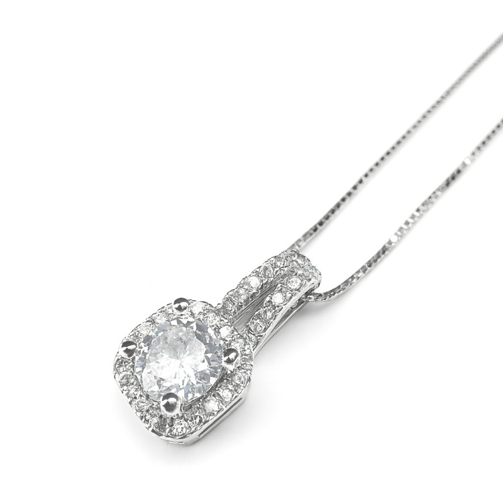 BECHTGOLD 925 Silberkette mit Zirkonia-Anhänger